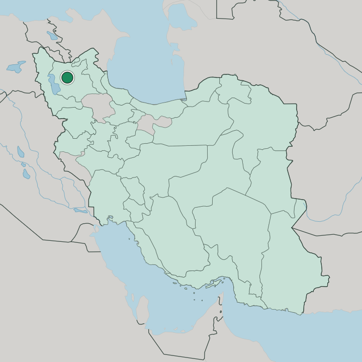 Map showing Tabriz — In Iran