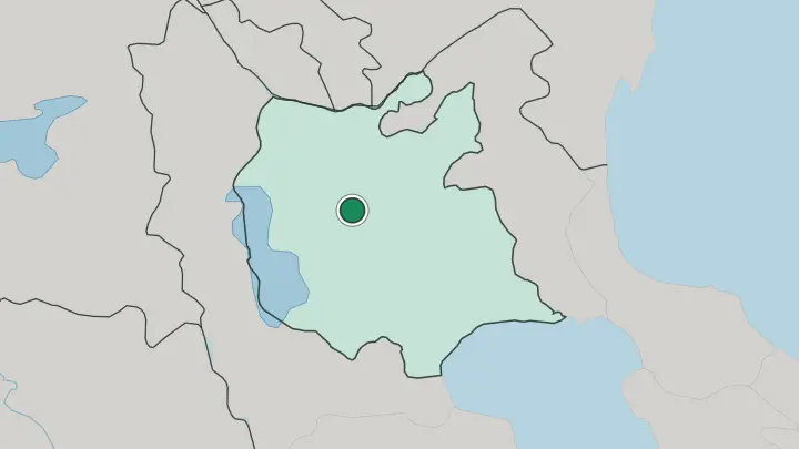 Map of Tabriz in Iran