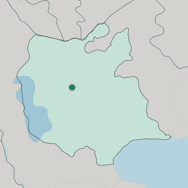 Map showing Tabriz — In East Azerbaijan Province