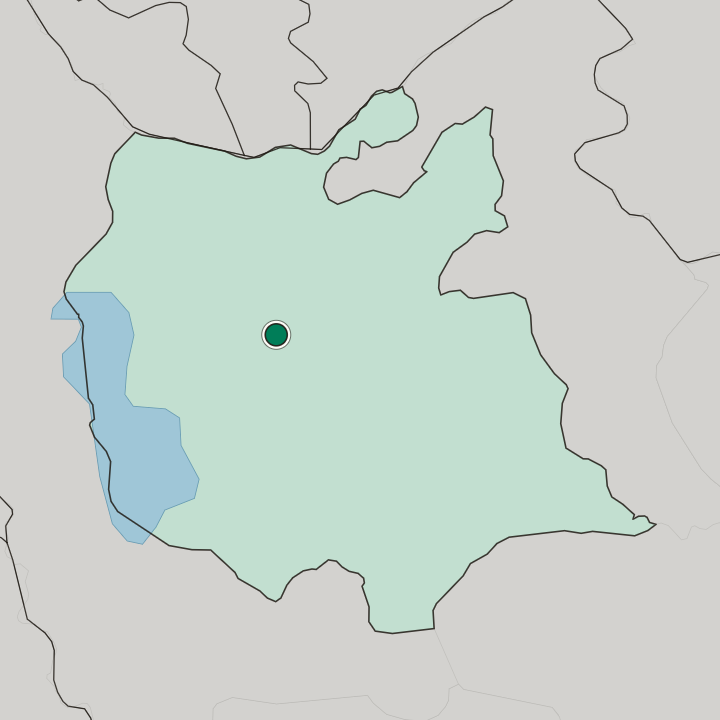 Map showing Tabriz — In East Azerbaijan Province