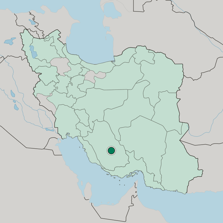 Map showing Fasā — In Iran