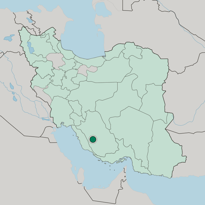 Map showing Fīrūzābād — In Iran