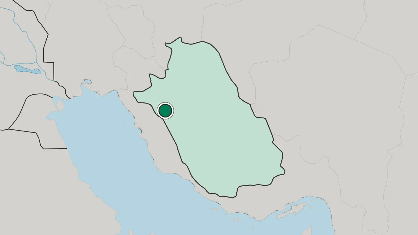Map of Kāzerūn in Iran