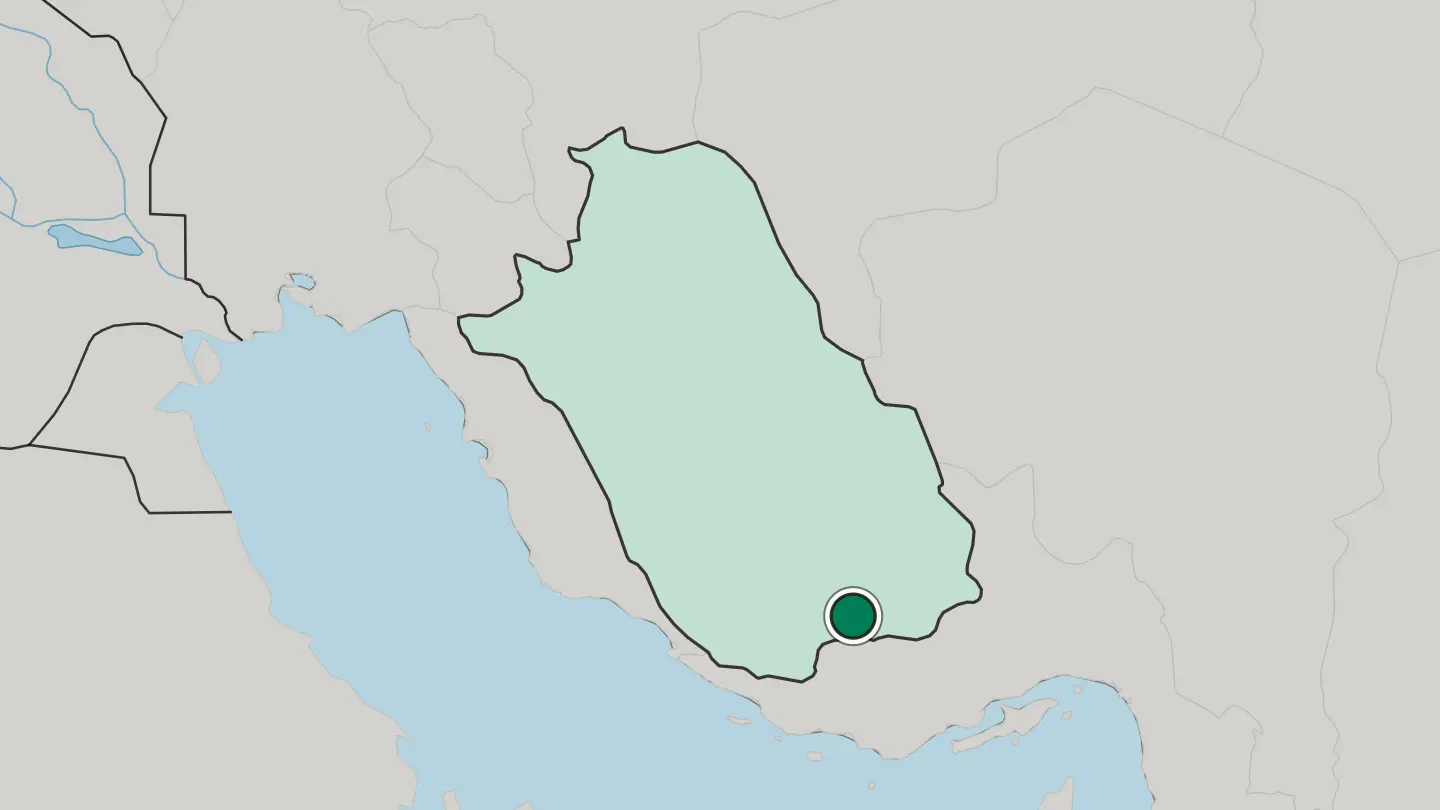 Map of Lār in Iran