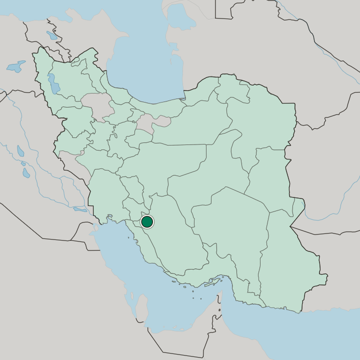 Map showing Nūrābād — In Iran