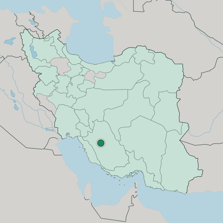 Map showing Shiraz — In Iran