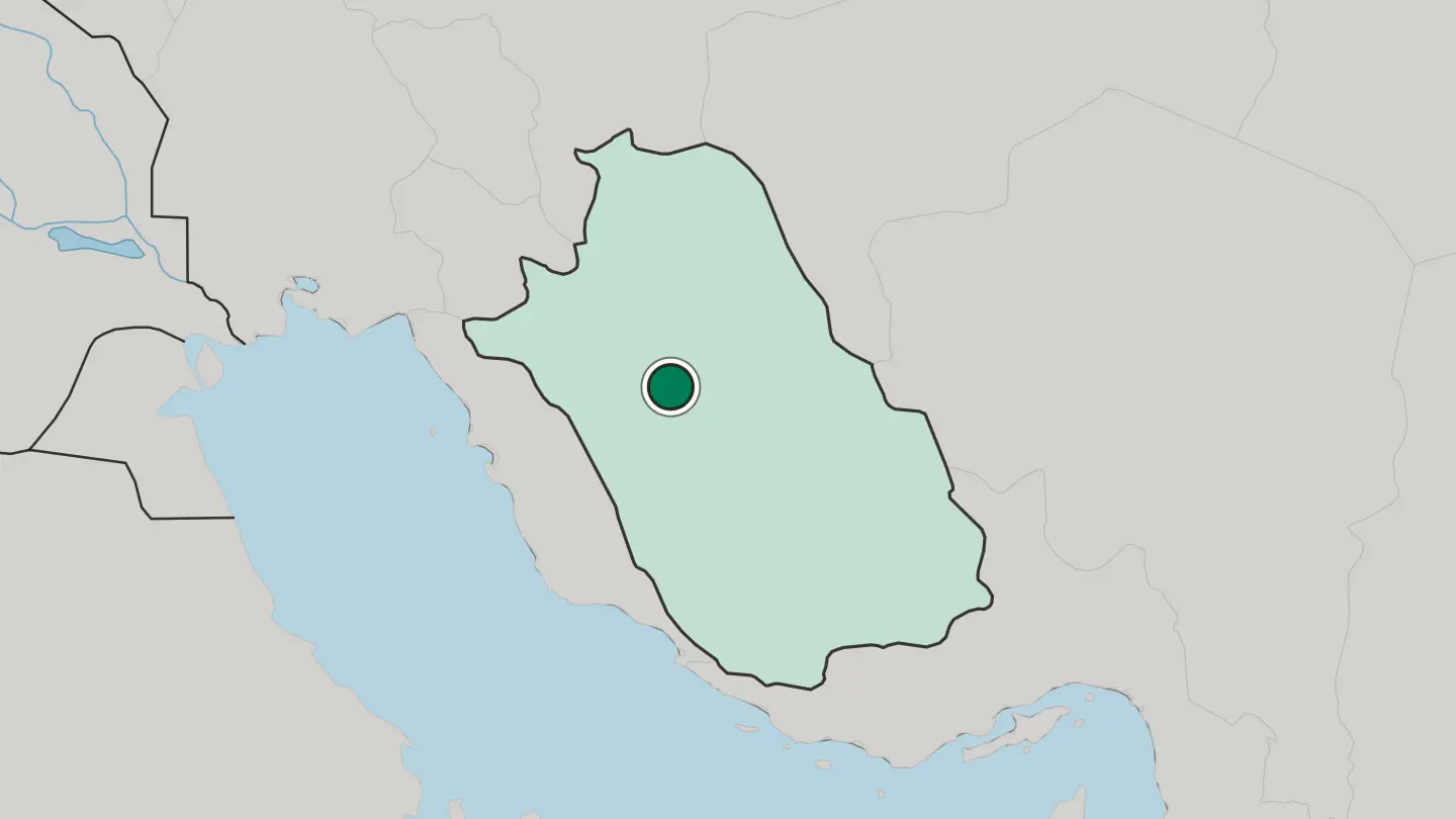 Map of Shiraz in Iran