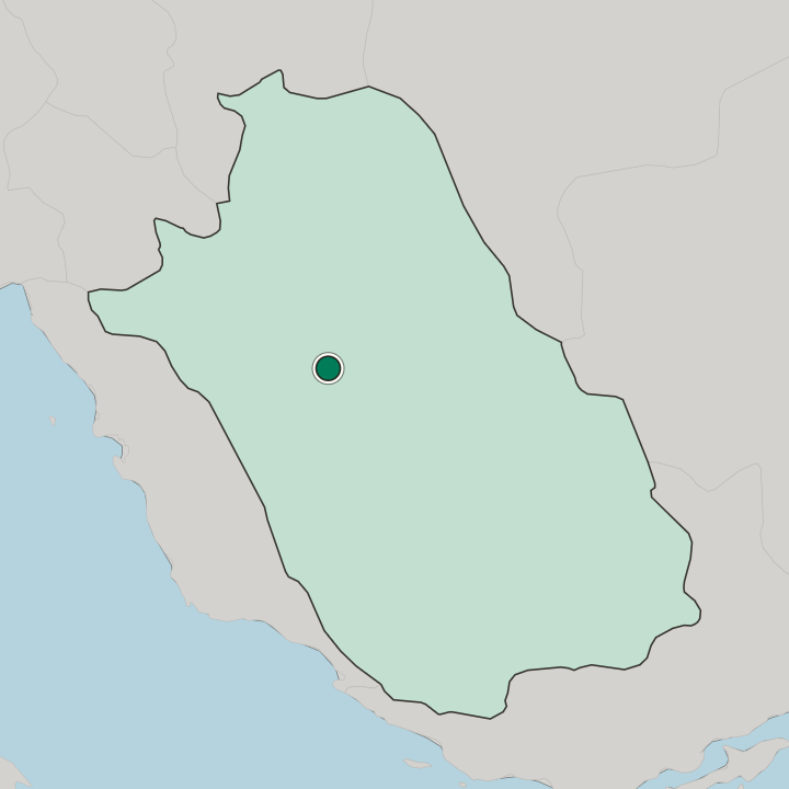 Map showing Shiraz — In Fars Province