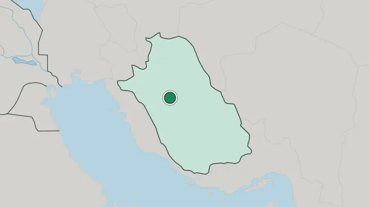 Map of Shiraz in Iran