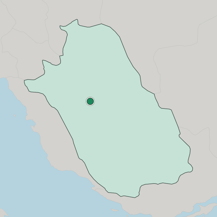 Map showing Shiraz — In Fars Province
