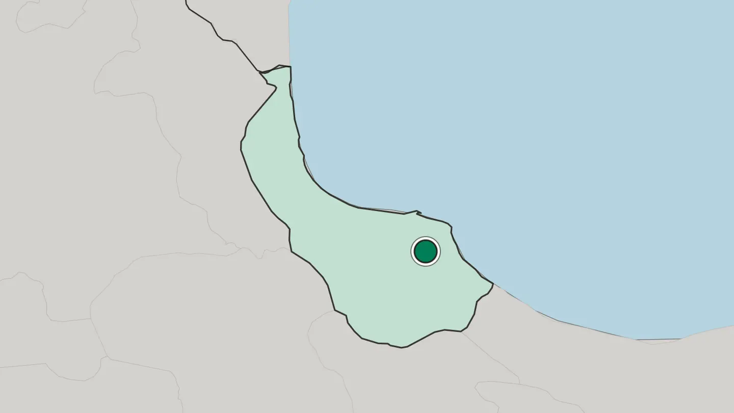 Map of Lāhījān in Iran