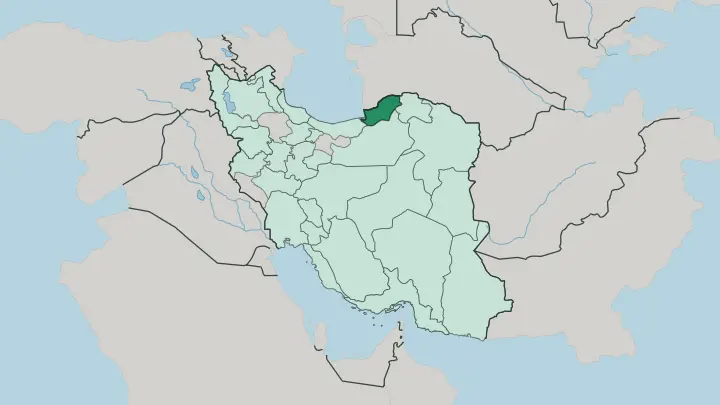Map of Golestan Province in Iran