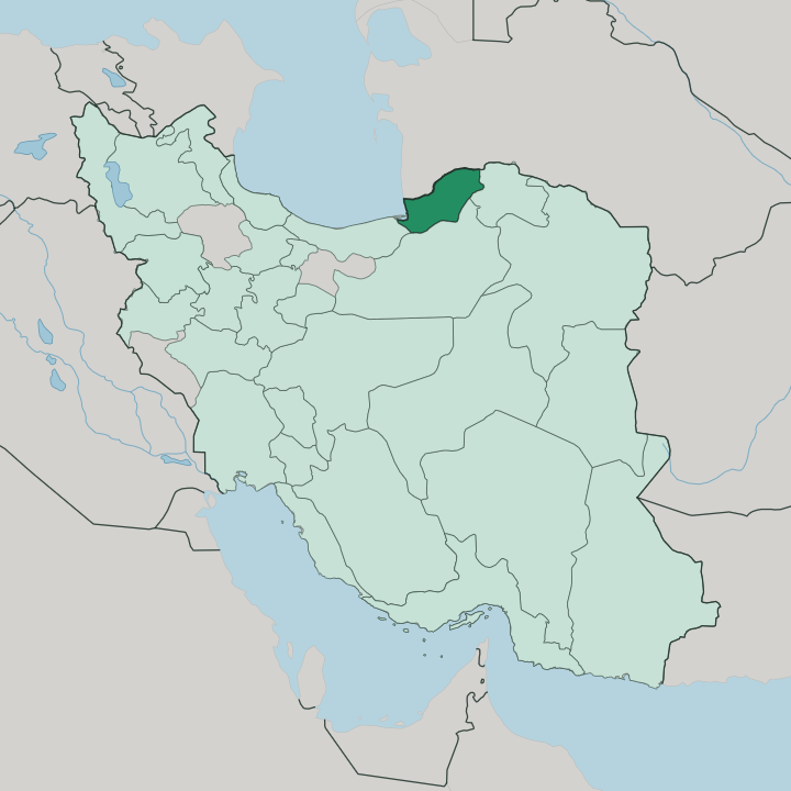 Map showing Golestan Province — In Iran