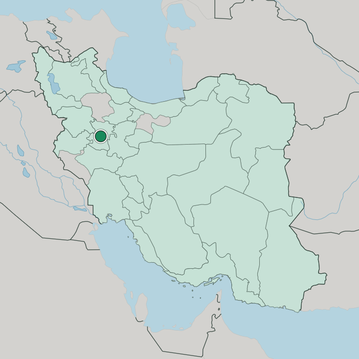 Map showing Hamadān — In Iran