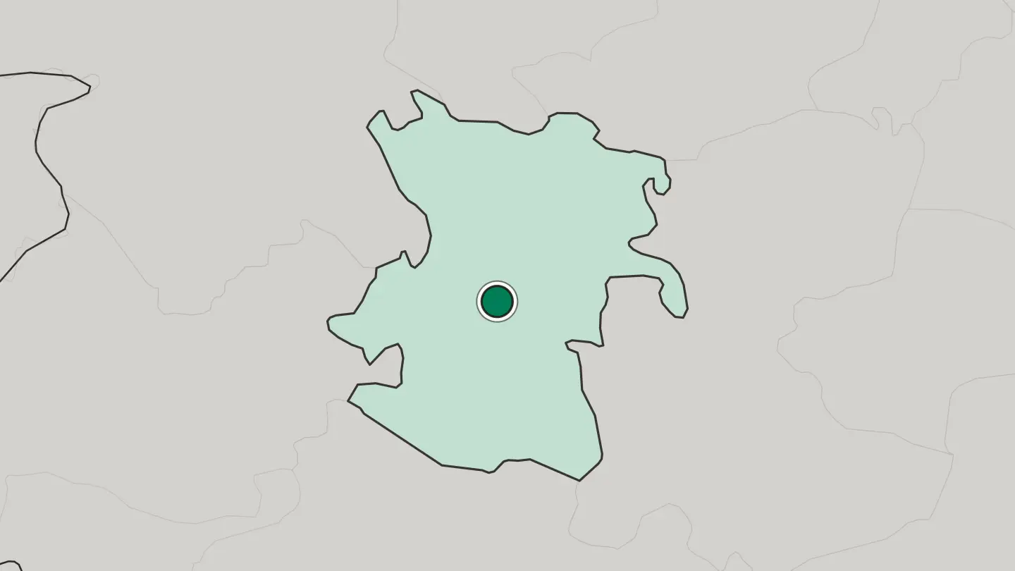 Map of Hamadān in Iran
