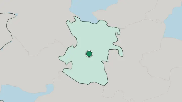Map of Hamadān in Iran