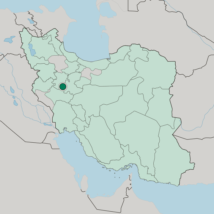 Map showing Malāyer — In Iran
