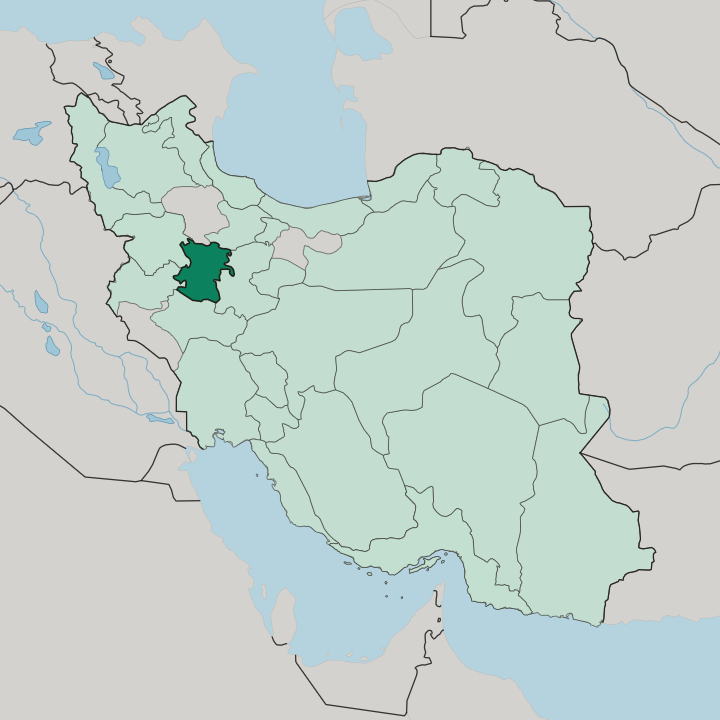 Map showing Hamadan Province — In Iran