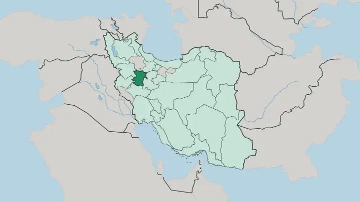 Map of Hamadan Province in Iran