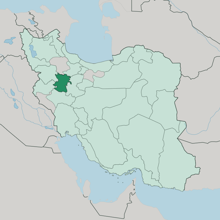 Map showing Hamadan Province — In Iran