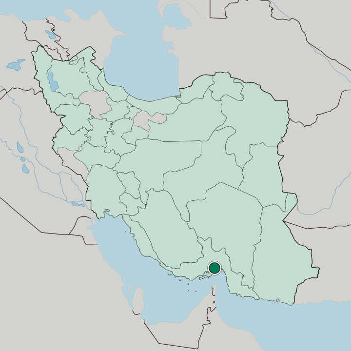 Map showing Bandar Abbas — In Iran