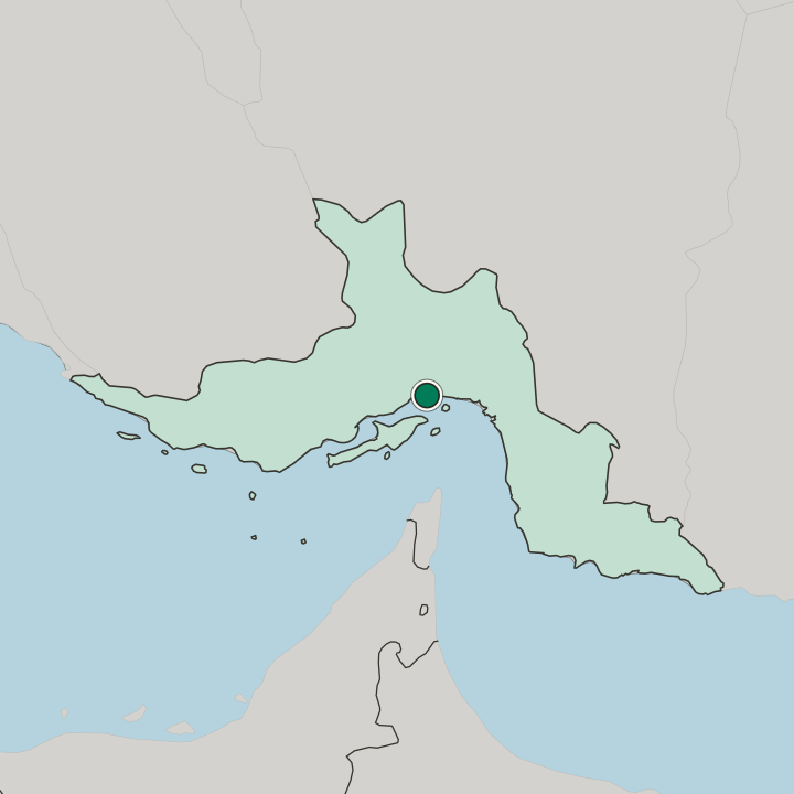 Map showing Bandar Abbas — In Hormozgan Province