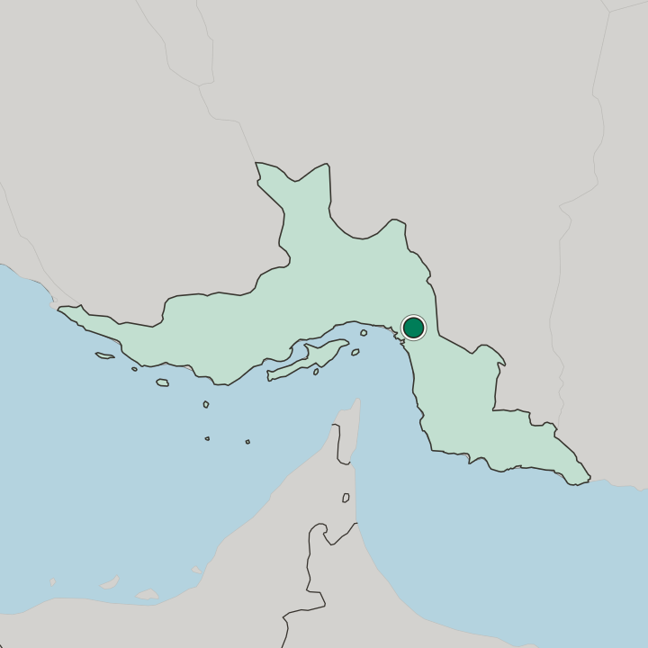 Map showing Mīnāb — In Hormozgan Province