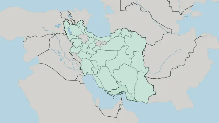 Map of Hormozgan Province in Iran