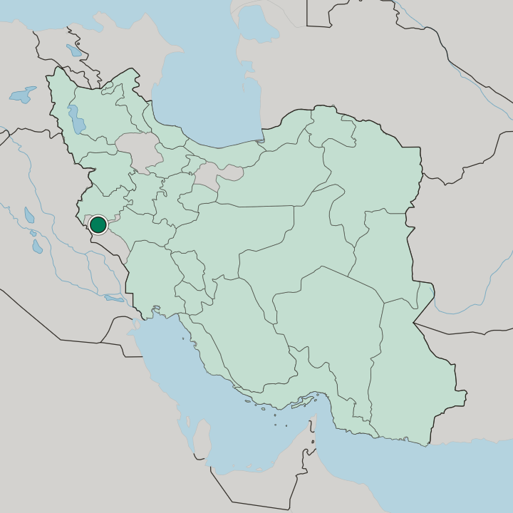 Map showing Īlām — In Iran