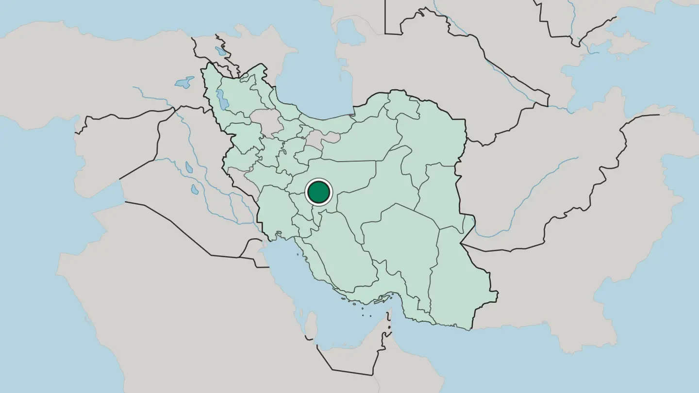 Map of Isfahan in Iran