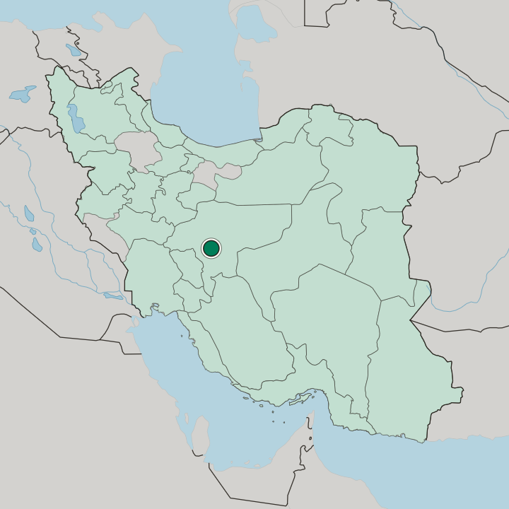 Map showing Isfahan — In Iran