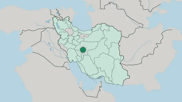 Map of Isfahan in Iran