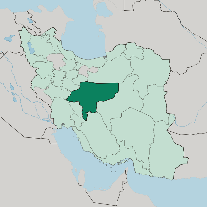 Map showing Isfahan Province — In Iran