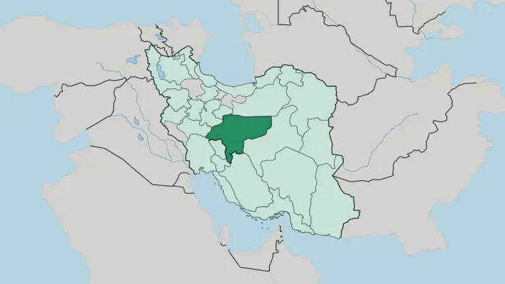 Map of Isfahan Province in Iran