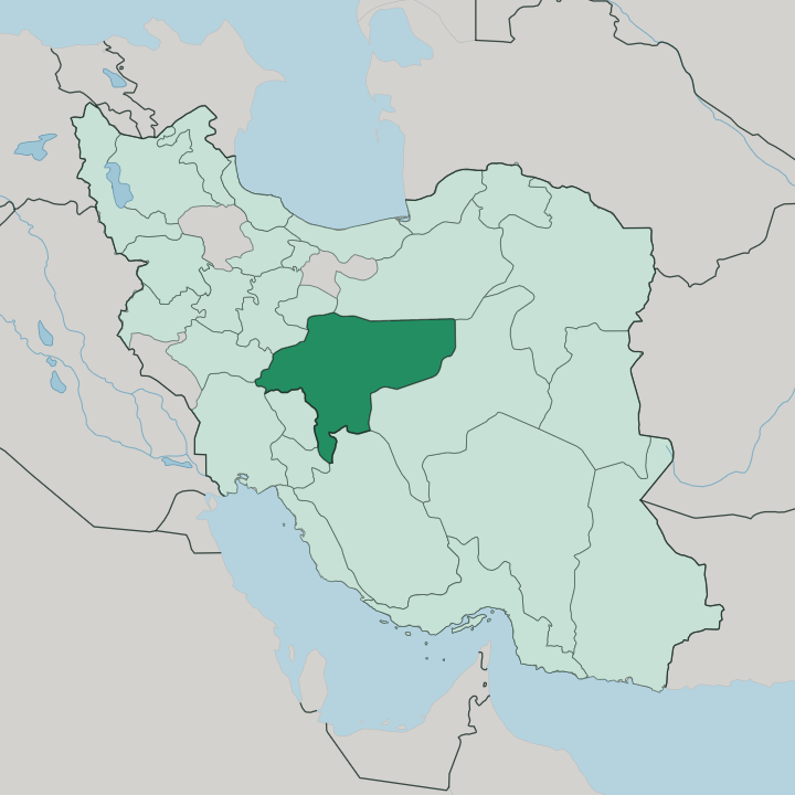 Map showing Isfahan Province — In Iran