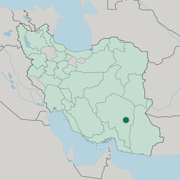 Map showing Bam — In Iran