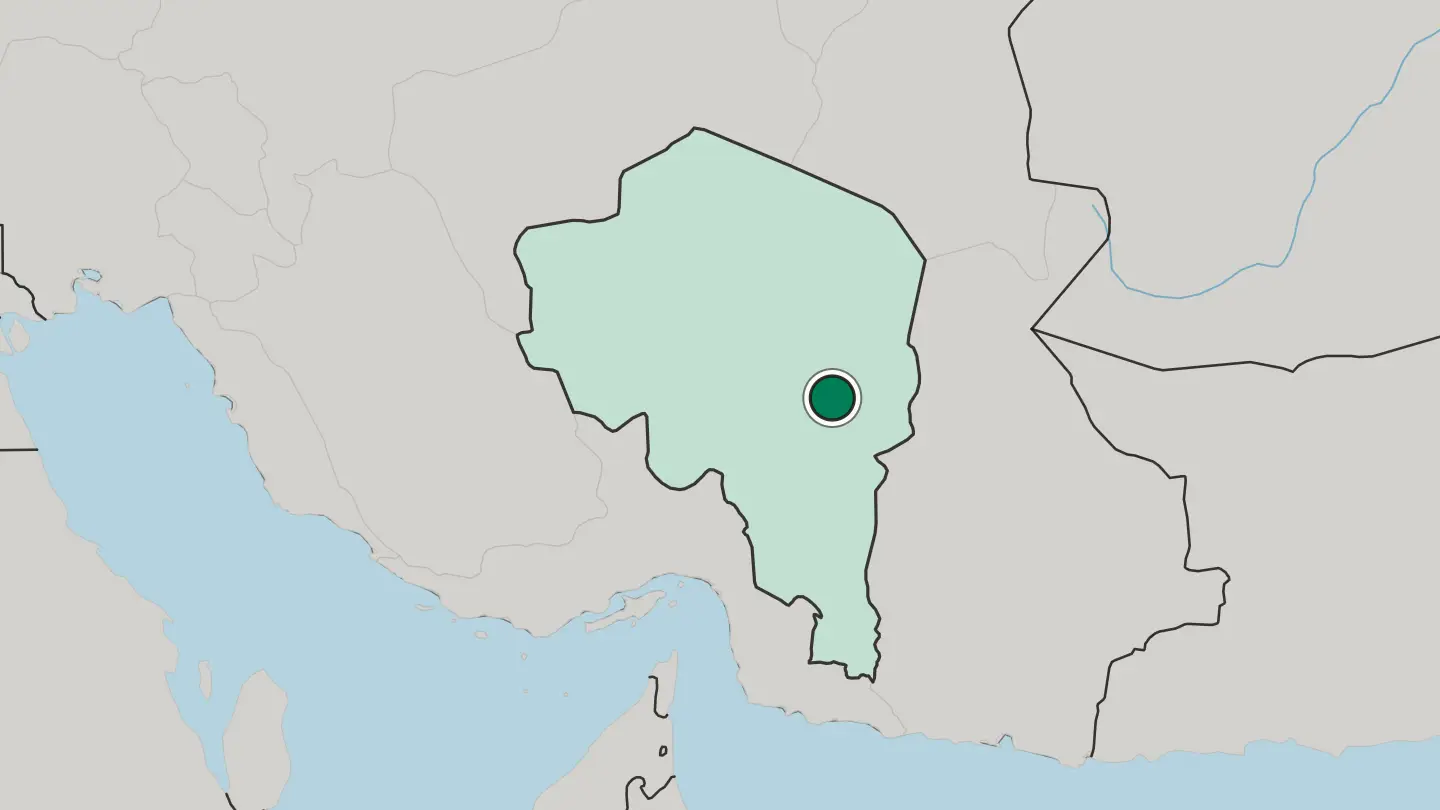 Map of Bam in Iran