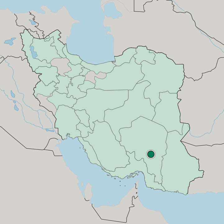 Map showing Jīroft — In Iran