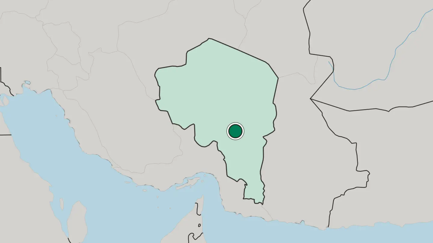 Map of Jīroft in Iran