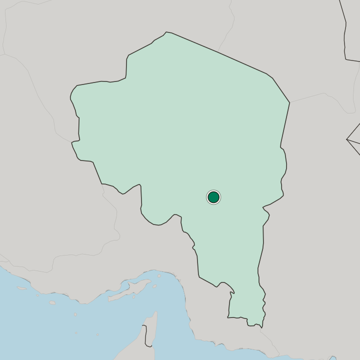 Map showing Jīroft — In Kerman Province