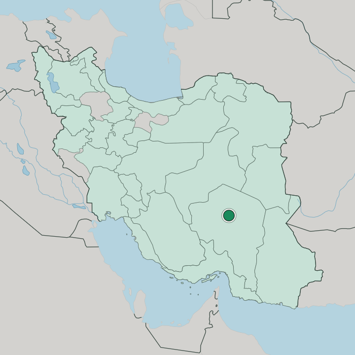 Map showing Kerman — In Iran