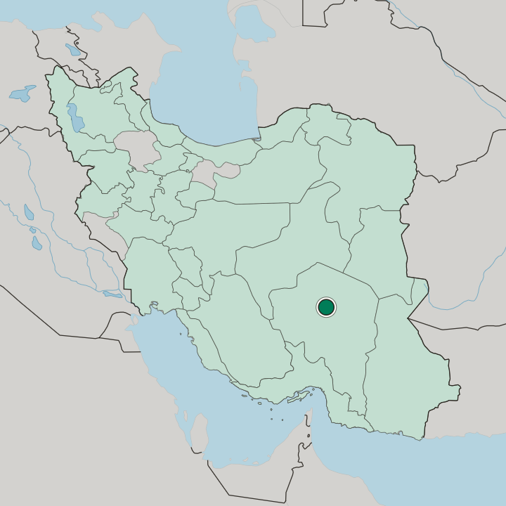 Map showing Kerman — In Iran