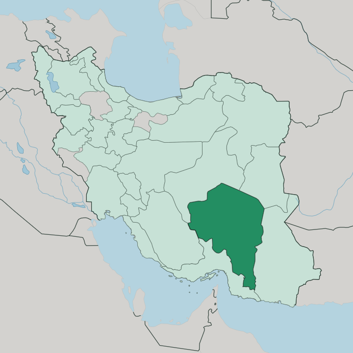 Map showing Kerman Province — In Iran