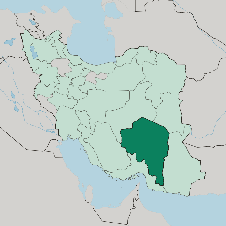 Map showing Kerman Province — In Iran