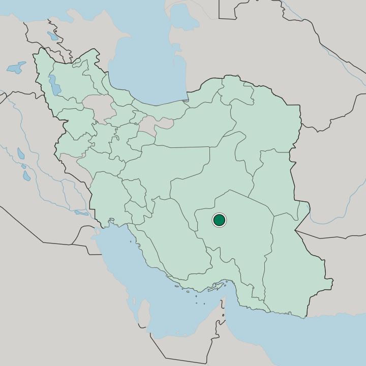 Map showing Rafsanjān — In Iran