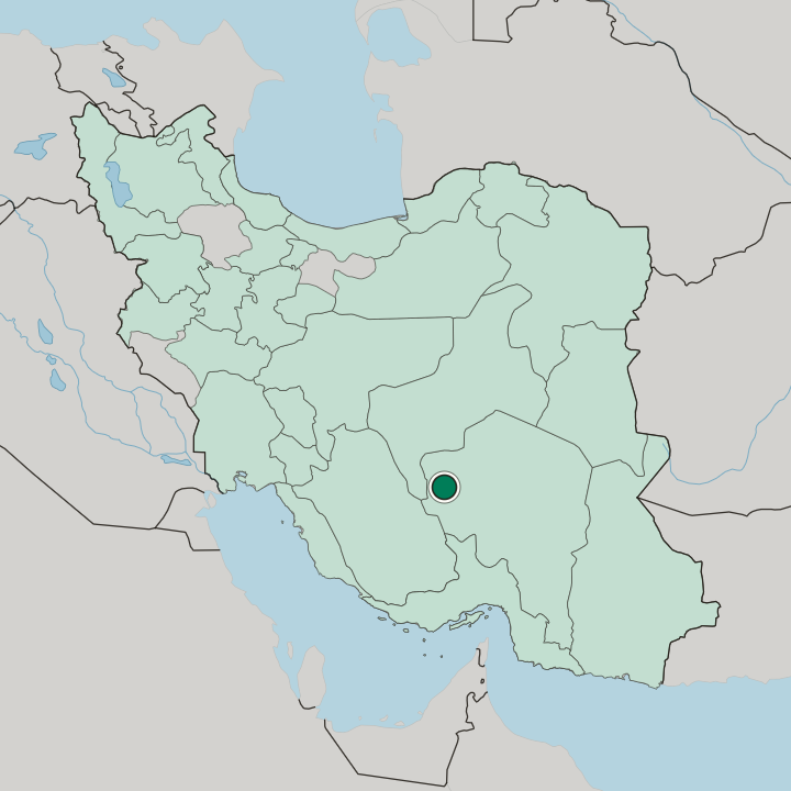 Map showing Shahr-e Bābak — In Iran