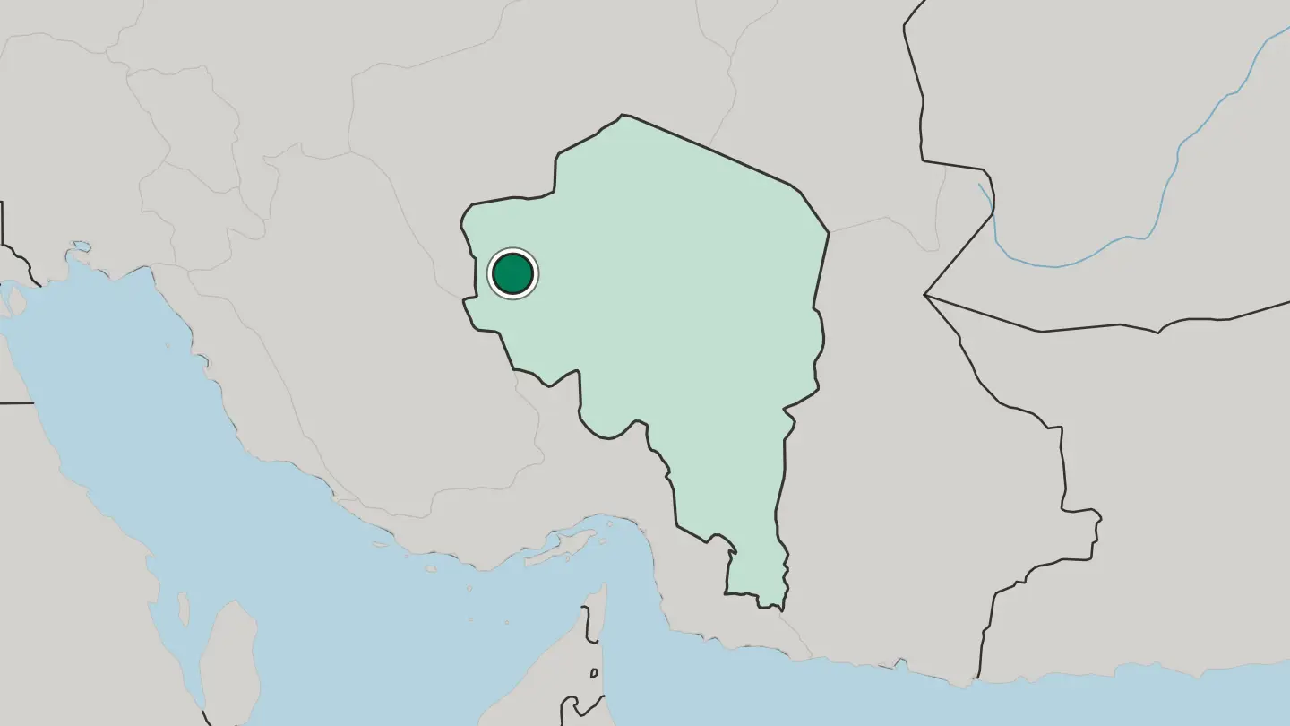 Map of Shahr-e Bābak in Iran