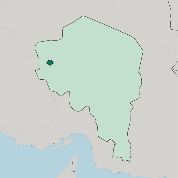 Map showing Shahr-e Bābak — In Kerman Province