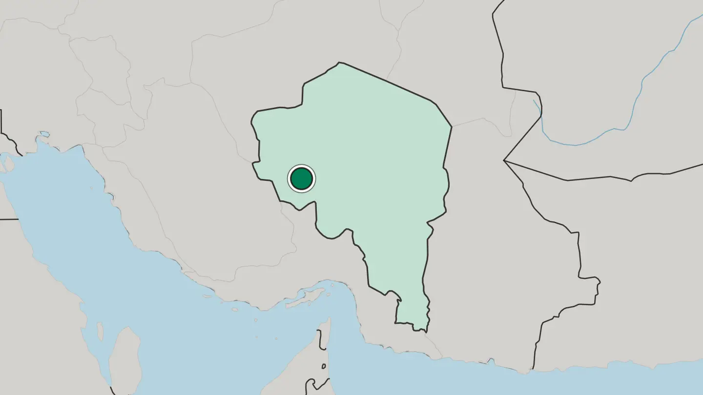 Map of Sirjan in Iran