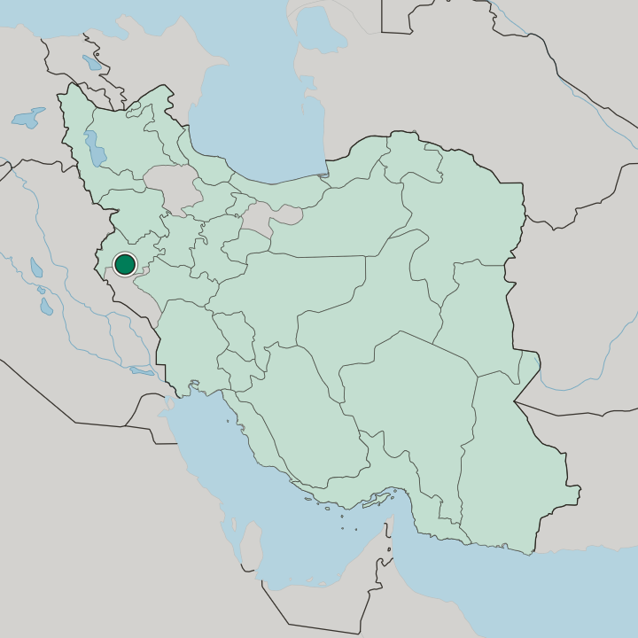 Map showing Eslāmābād-e Gharb — In Iran